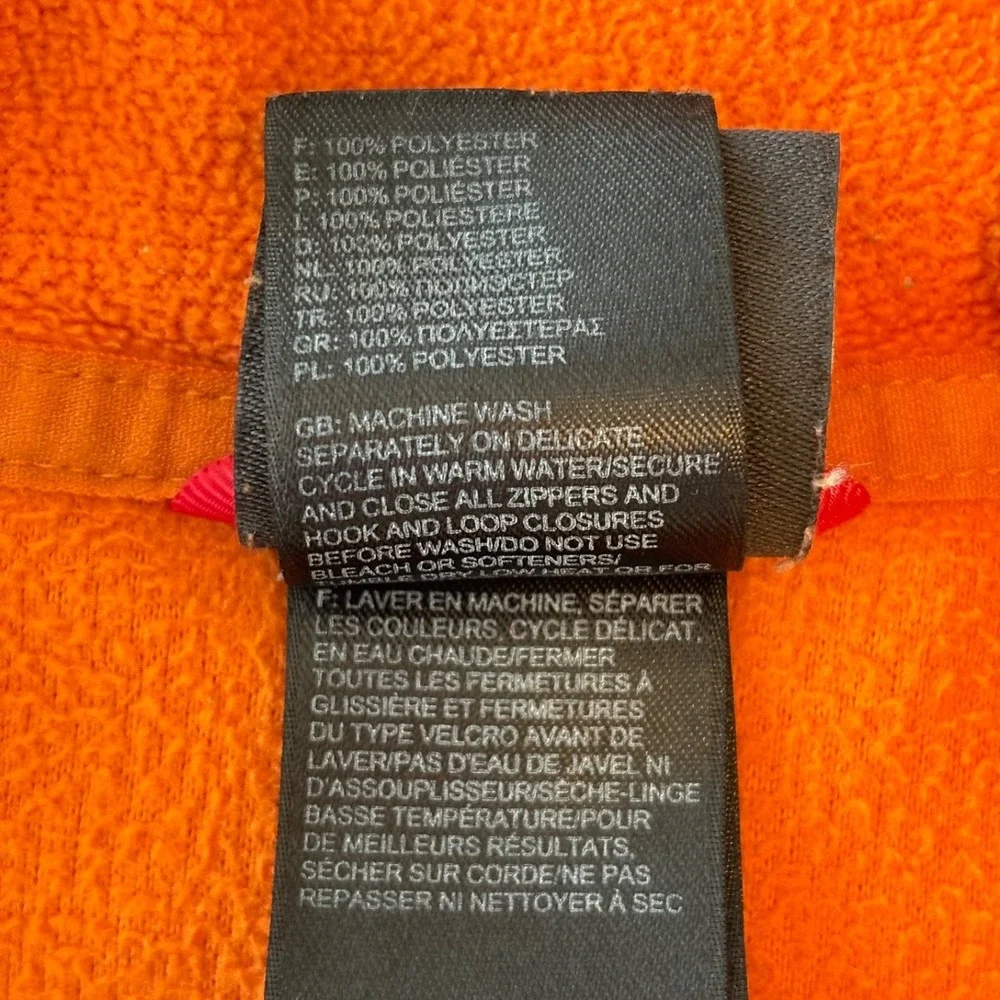The North Face Mens Polartec 1/4‎ Zip Pullover Sz Medium Orange Fleece Outdoor